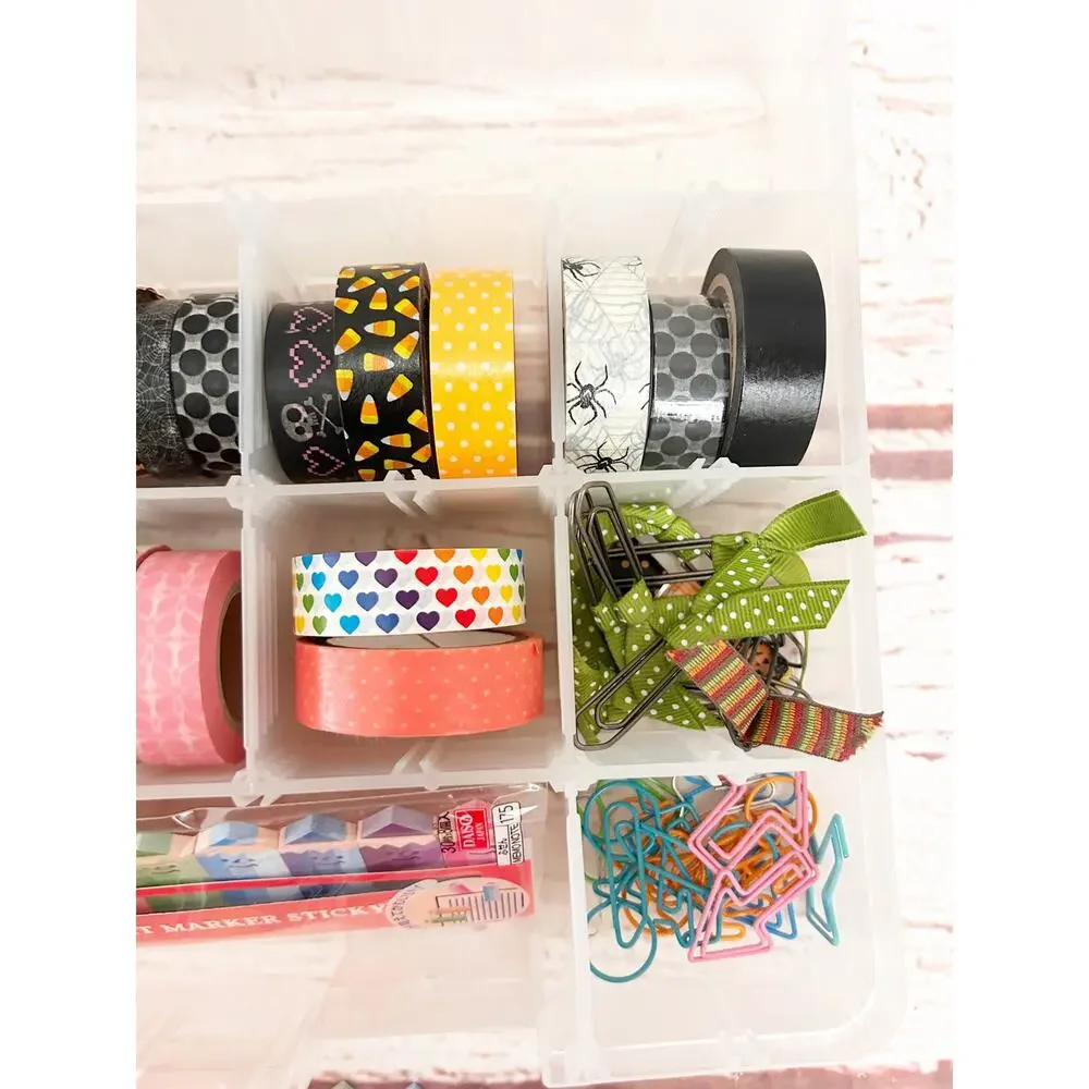 Megalot Washi Tape Planner Supply Station Set Aesthetic Craft Storage Box